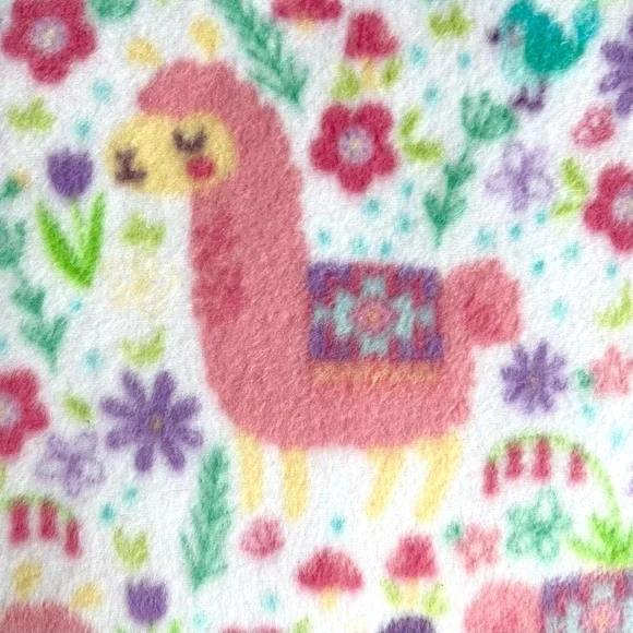 Handmade Baby Blanket 2-Ply Fleece Crochet Edging Llama Toddler Stroller Lovey - Picture 4 of 4